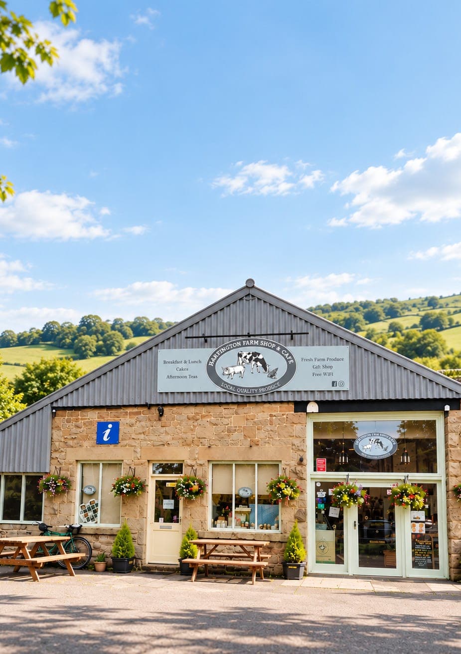 Hartington Farm Shop & Café on a sunny day